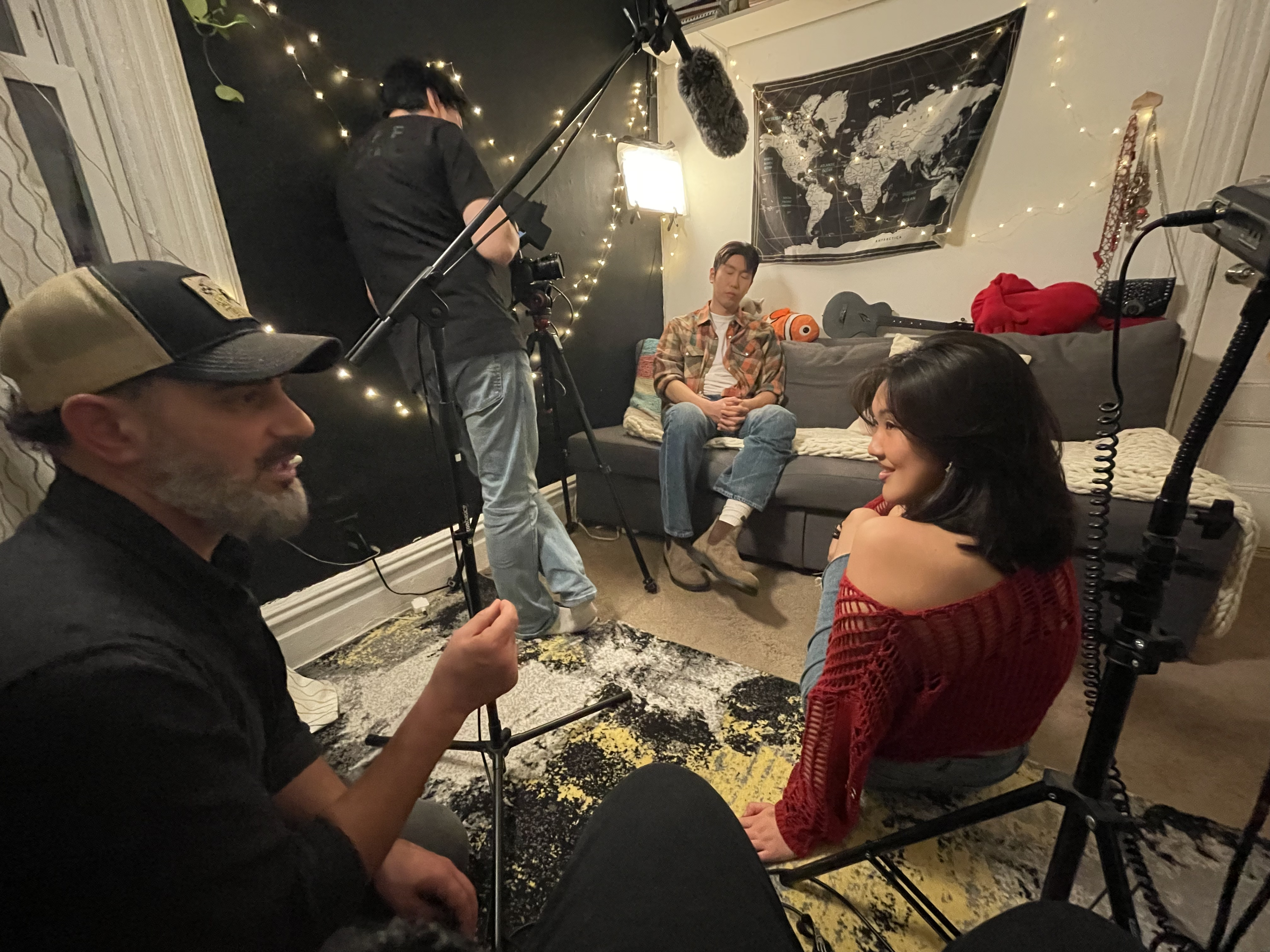 Patrick Sabongui directing actors on set