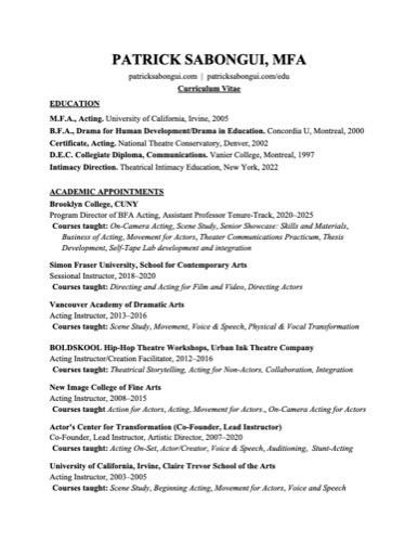 Patrick Sabongui — Full CV