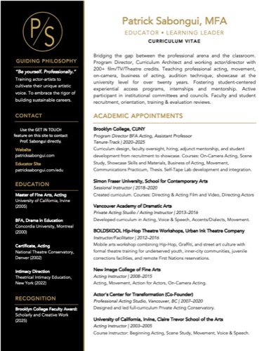 Patrick Sabongui — Curriculum Vitae